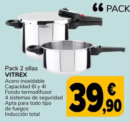 Vitrex - Pack 2 Ollas