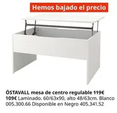 Blanco - Ostavall Mesa De Centro Regulable