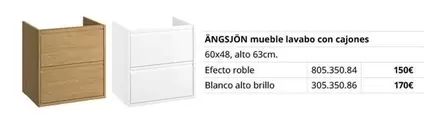 Blanco - ÁNGS JON mueble lavabo con cajones