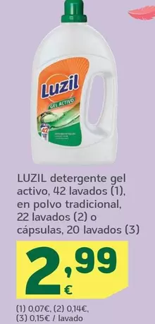 Luzil - Detergente Gel Activo En Polvo Tradicional O Capsulas 