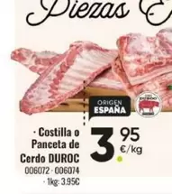 Costilla O Panceta De Cerdo Duroc