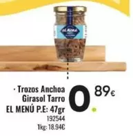 El Menu - Trozos Anchoa Girasol Tarro 
