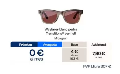 Ray-Ban - Wayfarer Blanc Pedra Transitions Vermell