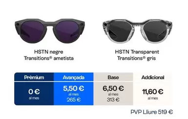 HSTN Negre/ Transparent Transitions® Gris/ Ametista