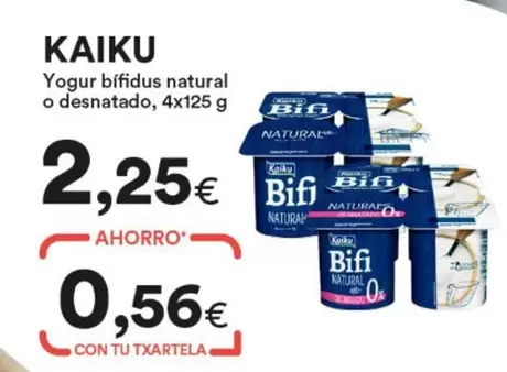 Kaiku - Yogur Bifidus Natural O Desnatado