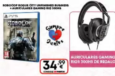 City - Robocop Rogue  Unfinished Business +auriculares Gaming Rig 300hs