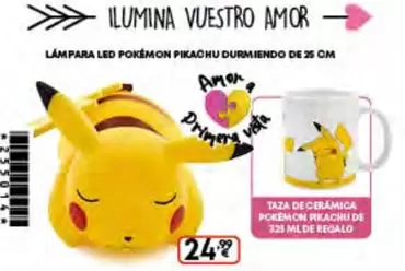 Pokemon - Lámpara Led  Pikachu Durmiendo De 25 Cm