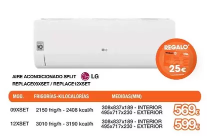 LG - Aire Acondicionado Split Relflace09xset/replace12xset