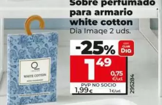 Dia Imaqe - Sobre Perfumado Para Armario White Cotton 