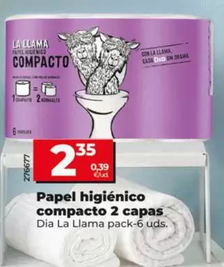 Dia La Llama - Papel Higiénico Compacto 2 Capas 
