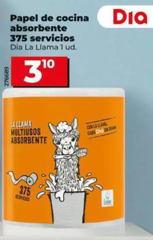 Dia La Llama - Papel De Cocina Absorbente 375 Servicios 