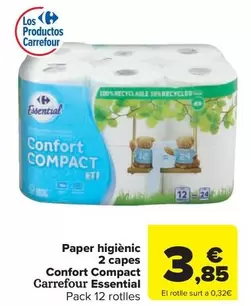 carrefour - Paper Higienic 2 Capes Confort Compact Essential