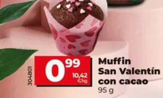 Muffin San Valentín Con Cacao 