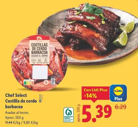 Chef Select - Costilla De Cerdo Barbacoa