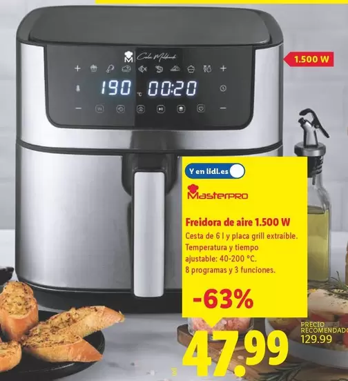 Masterpro - Freidora De Aire 1500 W