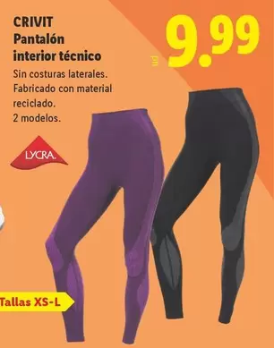 Crivit - Pantalón Interior Técnico