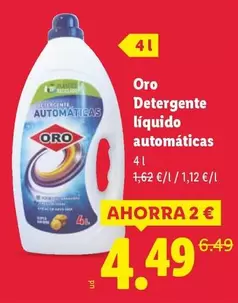 Oro - Detergente Liquido Automaticas