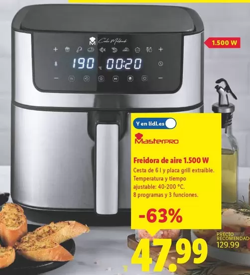 Masterpro - Freidora De Aire 1.500W 