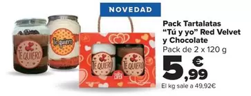 Pack Tartalatas Tú Y Yo Red Velvet Y Chocolate
