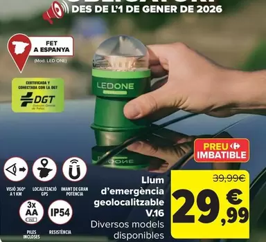 One - Llum D'Emergencia Geolocalitzable V16