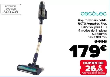 Cecotec - Aspirador Sin Cable RX70 Aquapet Flex