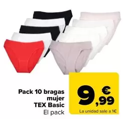 Tex Basic - Pack 10 Bragas Mujer