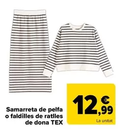 Tex - Camiseta Felpa O Falda Rayas Mujer