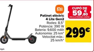 Xiaomi - Patinete Eléctrico 4 Lite Gen2
