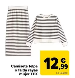 Tex - Camiseta Felpa O Falda Rayas Mujer