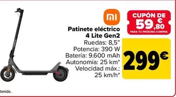Xiaomi - Patinete Eléctrico 4 Lite Gen2