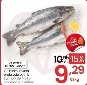 Salmon De 1-3 Kg Por Medio O Entero