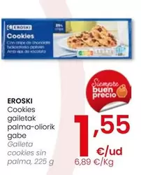 Eroski - Galleta Cookies Sin Palma