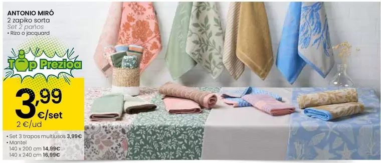 Antonio Miro - Set 2 Paños Rizo O Jacquard