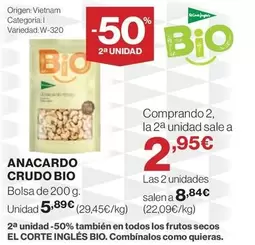 El Corte Inglés - Anacardo Crudo Bio