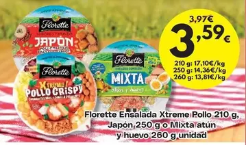 Florette - Ensalada Xtreme Pollo, Japón, Mixta Atún Y Huevo