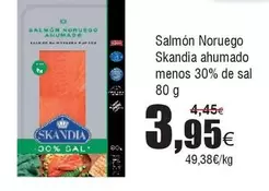 Skandia - Salmon Noruego Ahumado Menos 30% De Sal