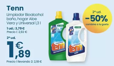 Tenn - Limpiador Bioalcohol Bano, Hogar Aloe Vera Y Universal