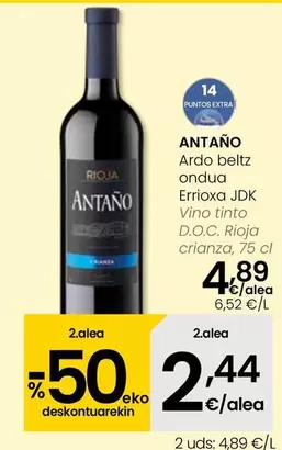 Antaño - Vino Tinto D.O.C. Rioja Crianza, 75 Cl