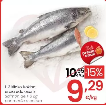 Salmón De 1-3 Kg Por Medio O Entero