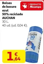Auchan - Bolsas De Basura Azul 50% Reciclado