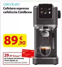Cecotec - Cafetera Espresso Cafelizzia Coldbrew