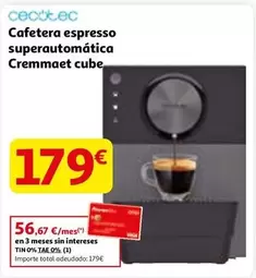 Cecotec - Cafetera Espresso Superautomatica Cremmaet Cube