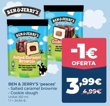 Ben & Jerry's - Bebidas," Salted Caramel Brownie, Cookie Dough