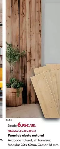 Panel De Abeto Natural - 1,8x20x160cm