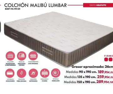 Colchón Malibú - LUMBAR 90X190X26CM ROLL