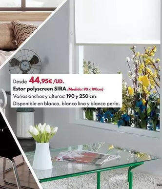 Estor Polyscreen Sira - BLANCO 105X190CM