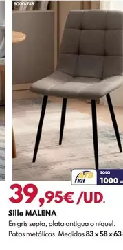 Silla Malena - GRIS SEPIA PU + PLYWOOD