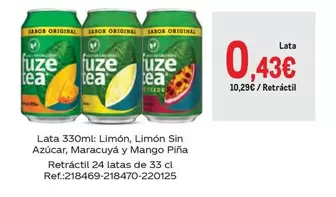 mango - Lata 330ml Limón, Limón Sin Azúcar, Maracuya Y Mango Pina