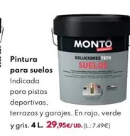 Monto - Pintura Suelos - Gris 4l