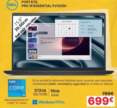 Dell - Portatil Pro 15 Essential PV15250